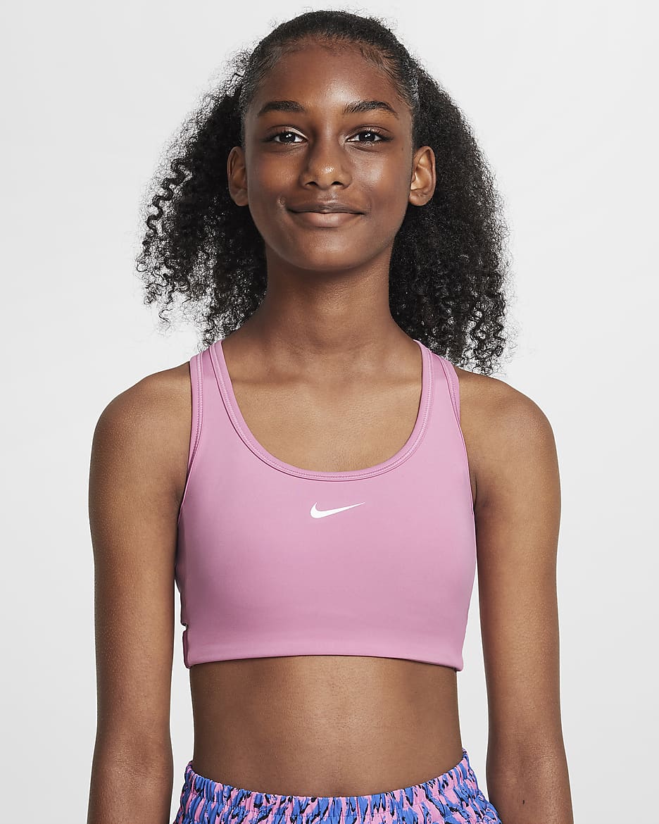 Nike Swoosh EasyOn Big Kids Girls Sports Bra